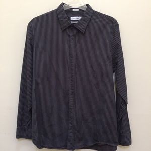 Calvin Klein Striped Designer Dress Shirt
